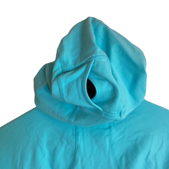 Lululemon Blue White Black Track Jacket Hood Ponytail Hole Thumbholes Pockets 8 - Picture 10 of 15